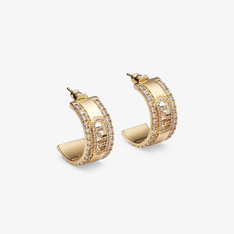 Fendi OLock 18K Gold Earrings