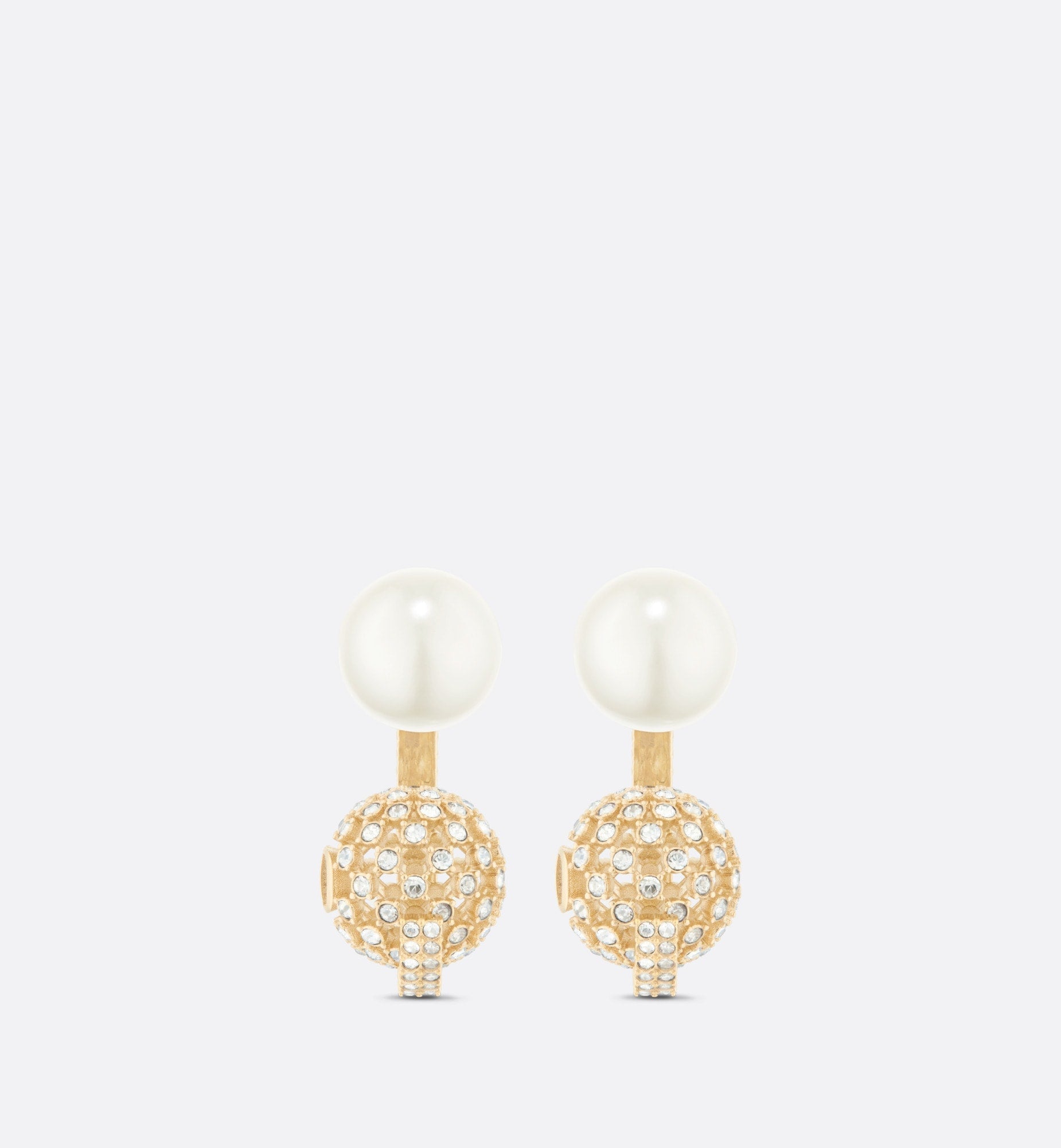 Dior Tribales White Resin Pearls 18K Gold Earrings