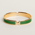 Hermes Olympe Green 18K Gold Bracelet