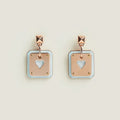 Hermes As De Celine White 18K Gold Earrings