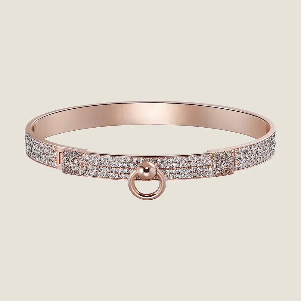 Hermes Collier De Chien Diamond 18K Gold Bracelet