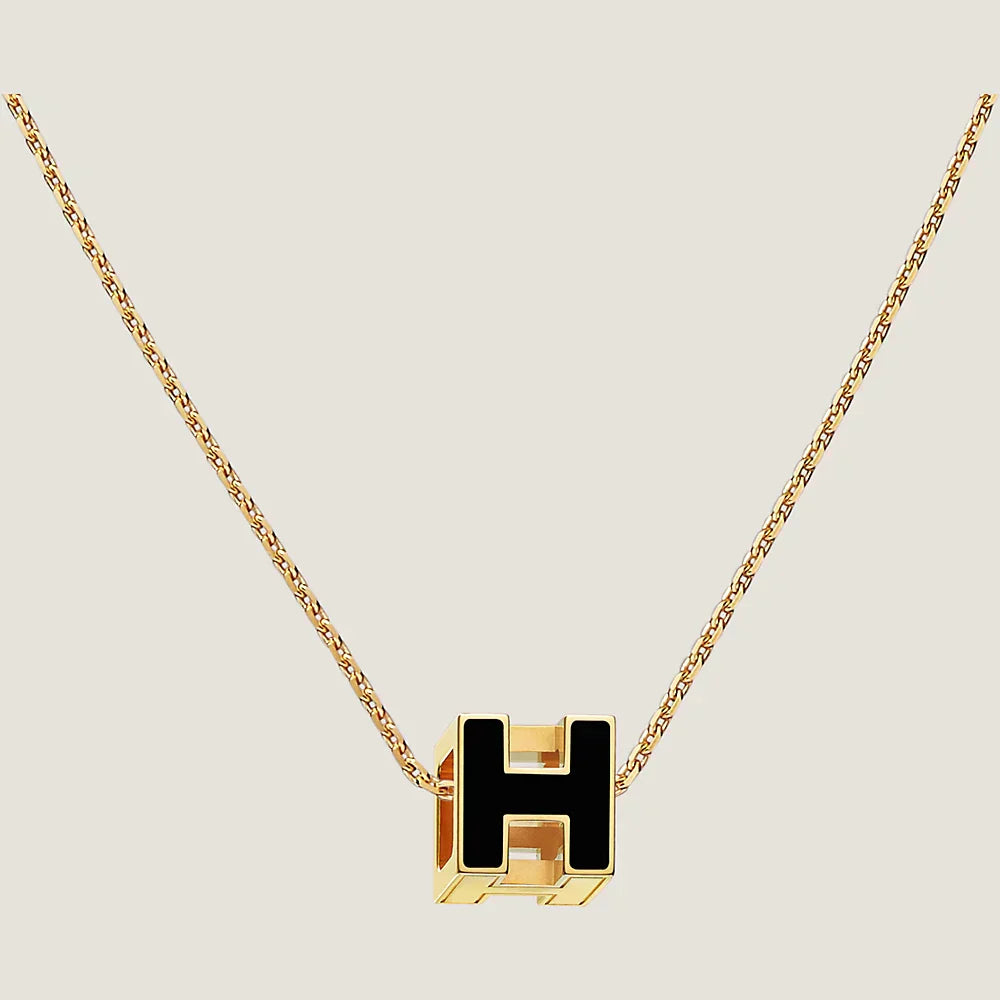 Hermes Cage D'H 18K Gold Necklace
