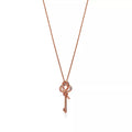 Tiffany Keys Woven Pink Diamonds Medium 18K Gold Necklace