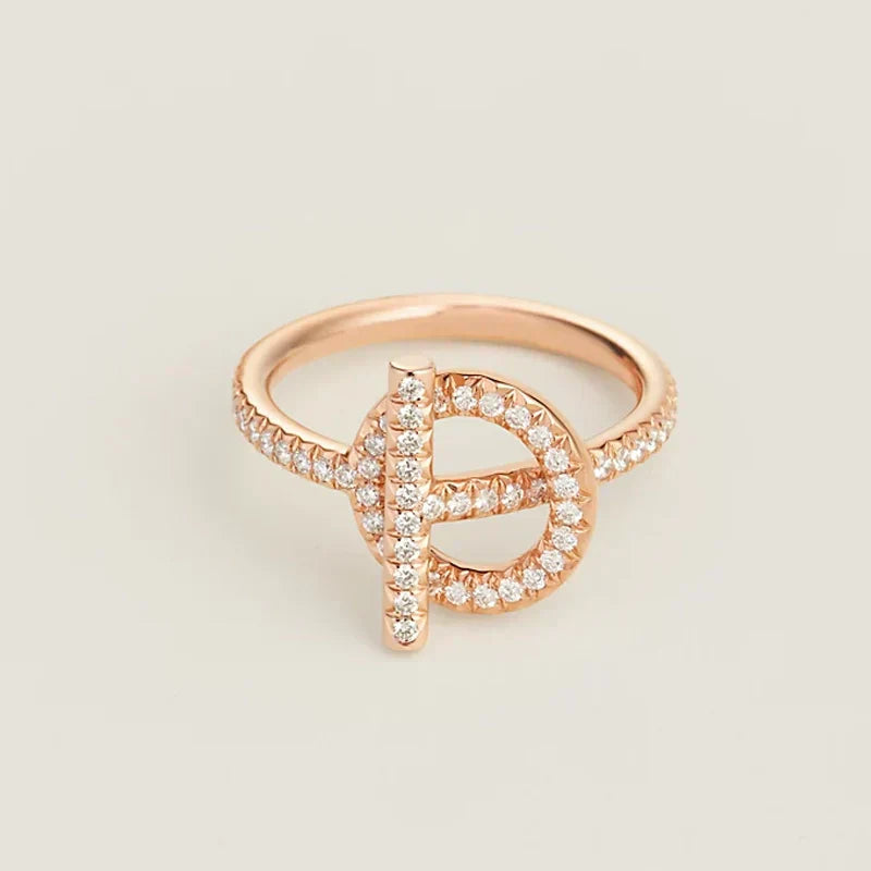 Hermes Echappee Diamond 18K Gold Ring
