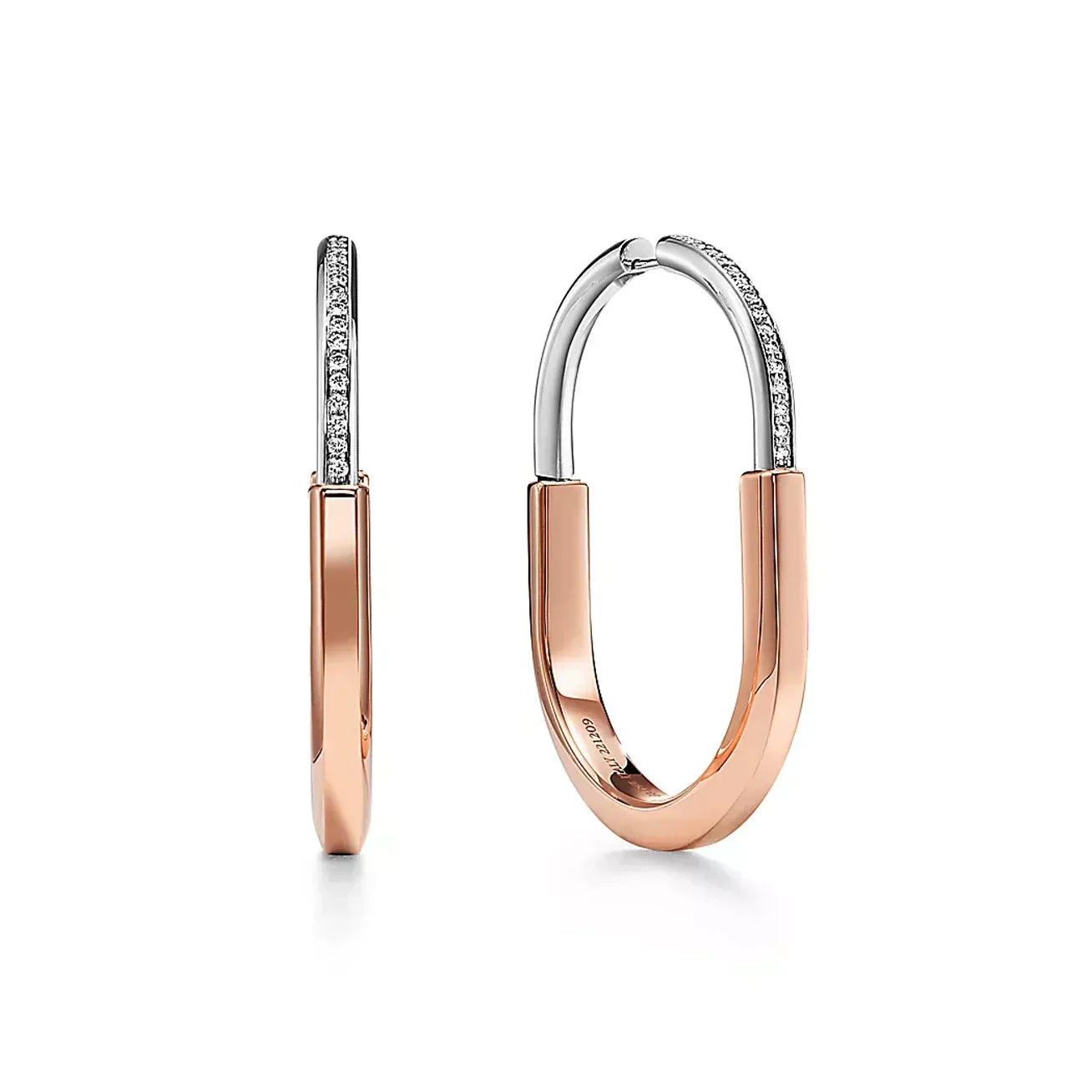 Tiffany Lock Diamond 18K Gold Earrings