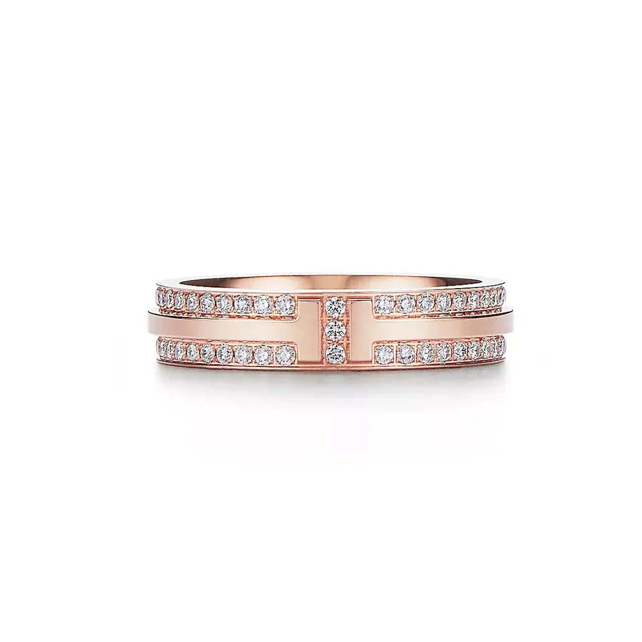 Tiffany Narrow Pave Diamond 18K Gold Ring