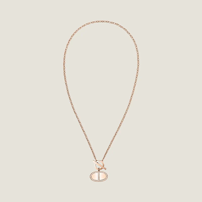 Hermes Chaine D'ancre Contour Pendant 18K Gold Necklace