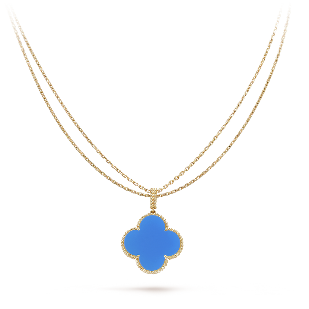 Magic Alhambra Agate Clover 18K Gold Necklace