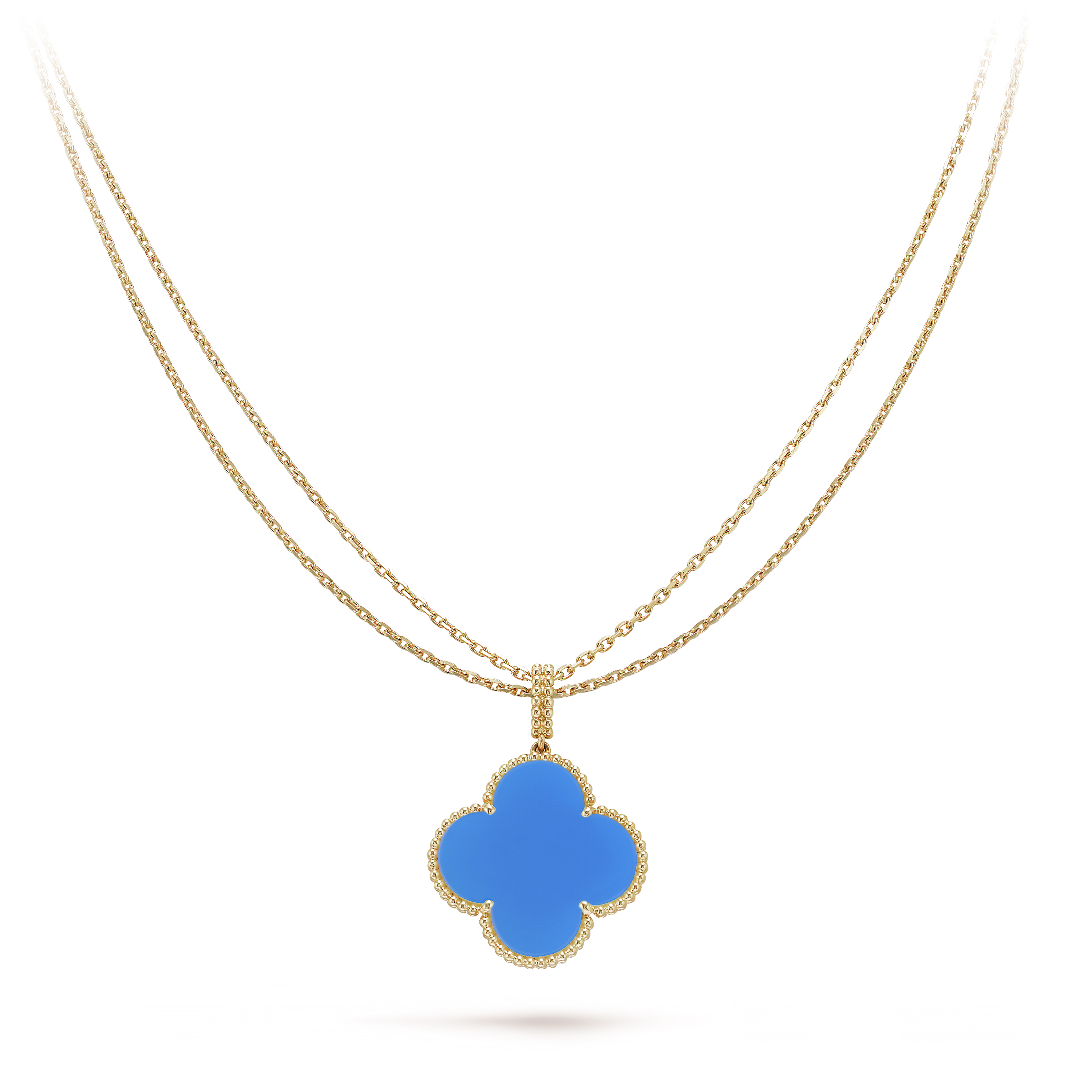 Magic Alhambra Agate Clover 18K Gold Necklace