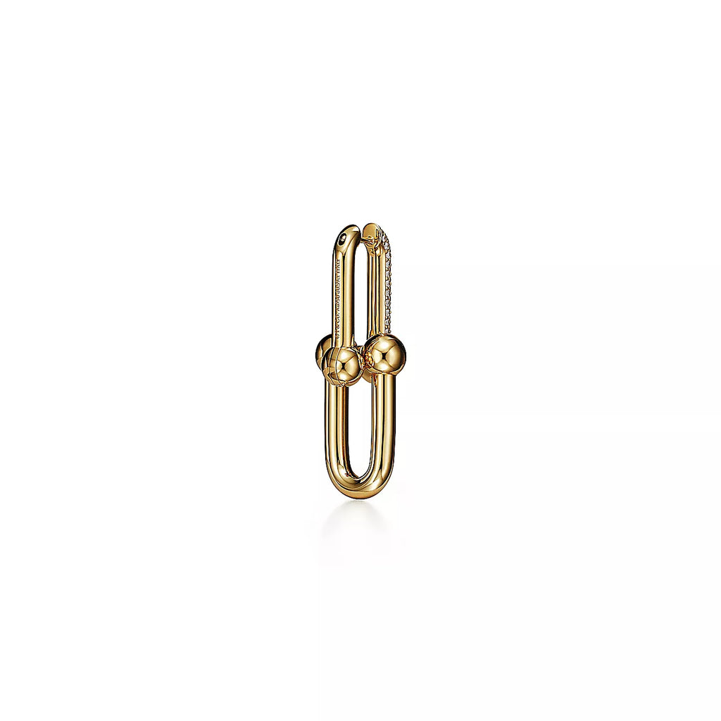 Tiffany HardWear Large Link Diamonds 18K Gold Earrings