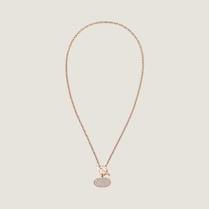 Hermes Chaine D'ancre Contour Pendant 18K Gold Necklace