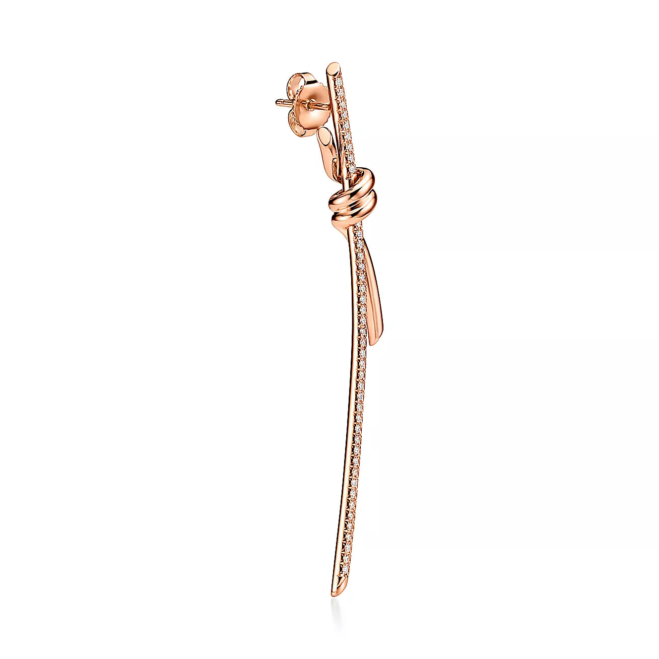 Tiffany Knot Drop Diamonds 18K Gold Earrings