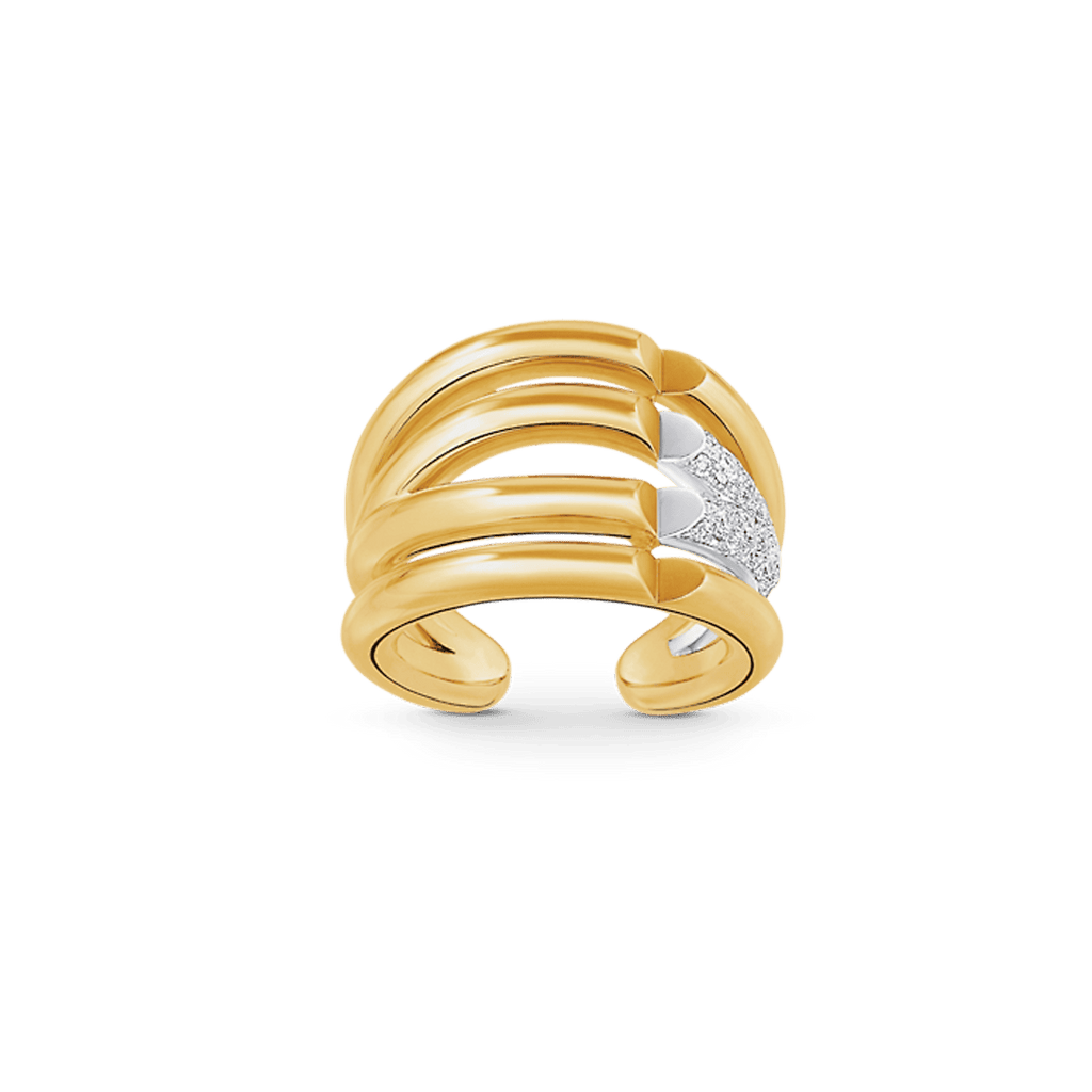 Louis Vuitton Volt Upside Down Diamonds 18K Gold Ring