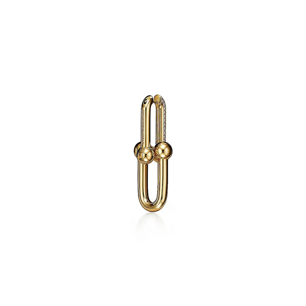 Tiffany HardWear Large Link Diamonds 18K Gold Earrings