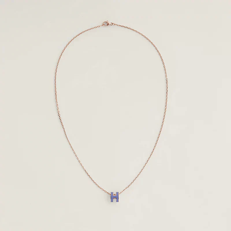 Hermes Mini Pop Purple 18K Gold Necklace