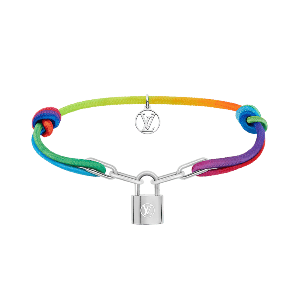 Louis Vuitton Silver Lockit X Virgil Abloh Rainbow 18K Gold Bracelet