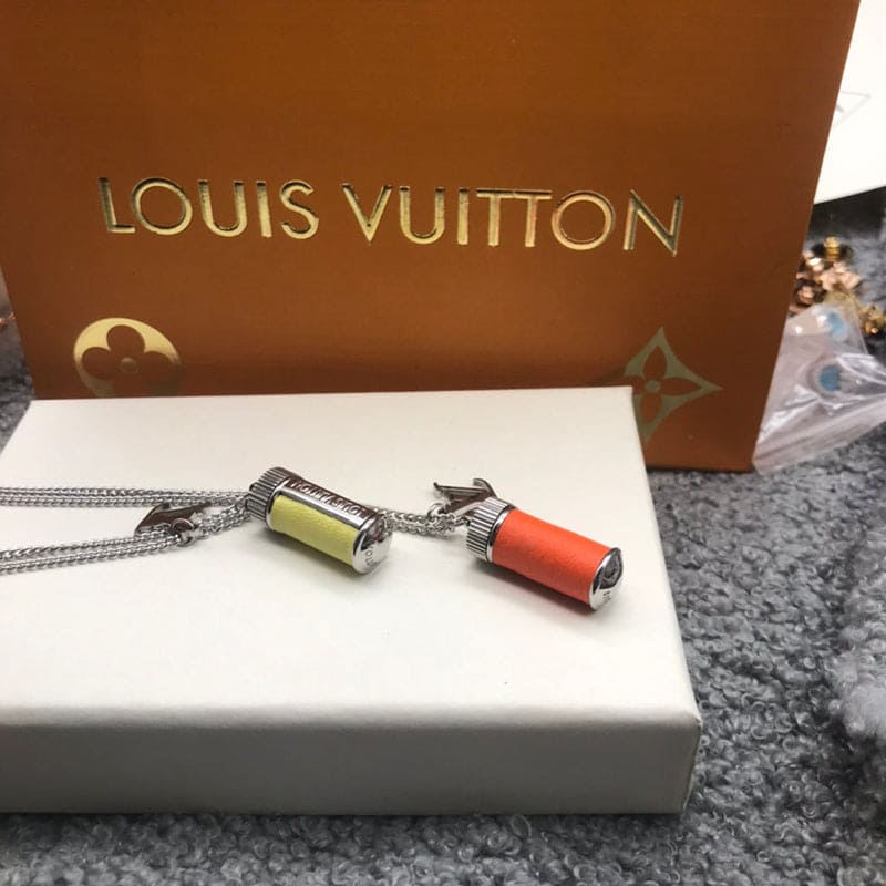 Louis Vuitton Orange Collier Fluo Charms Vintage 18K Gold Necklace