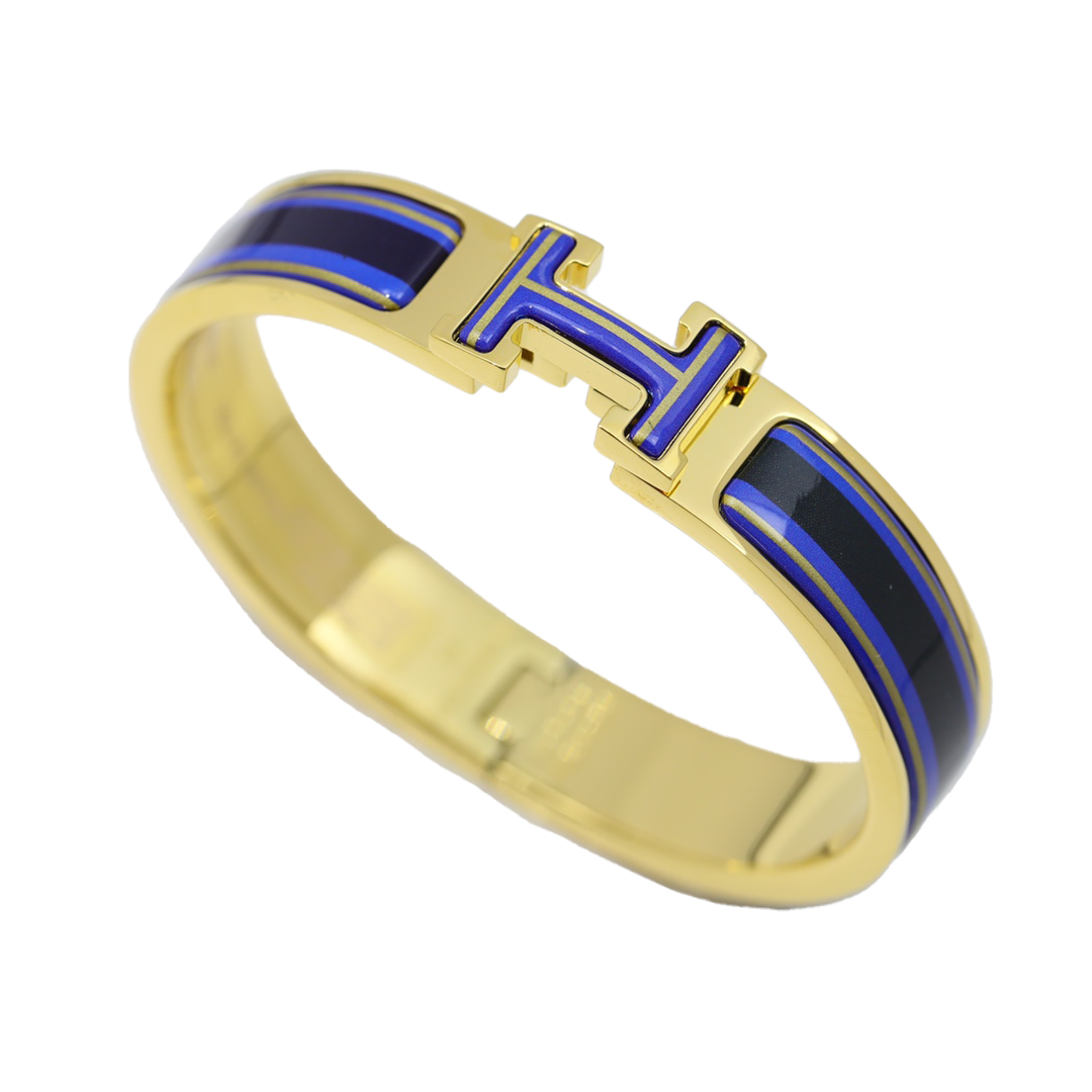 Hermes Clic Purple 18K Gold Bracelet