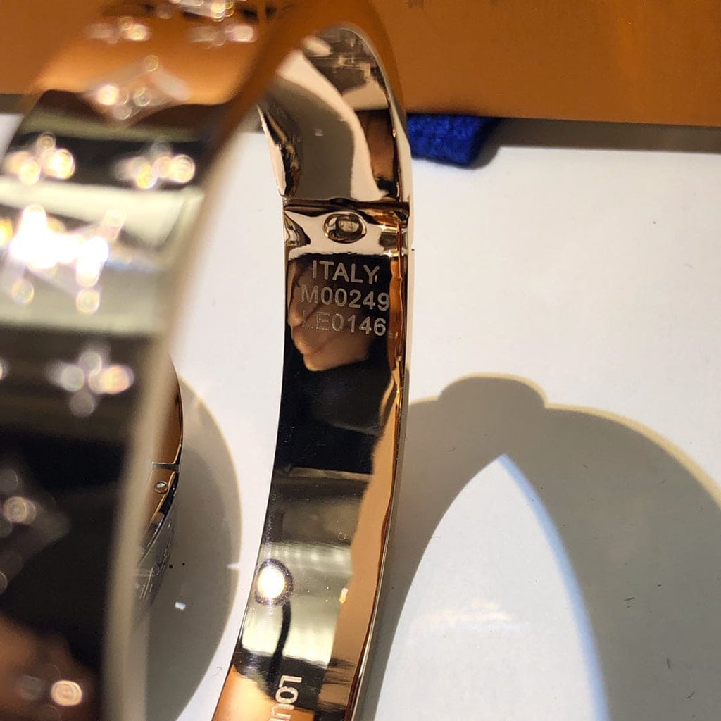 Louis Vuitton Nanogram Cuff 18K Gold Bracelet