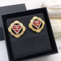 Chanel Heart Vintage 18K Gold Earrings
