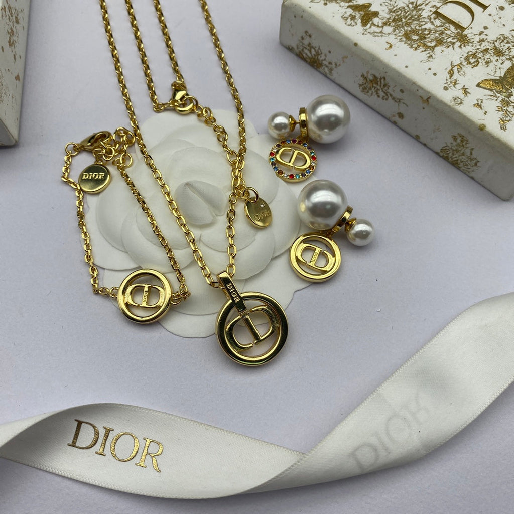 Dior Petit Multicolor Crystals 18K Gold Necklace