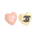 Chanel Pink & Yellow Resin 18K Gold Earrings