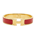 Hermes Clic Red 18K Gold Bracelet