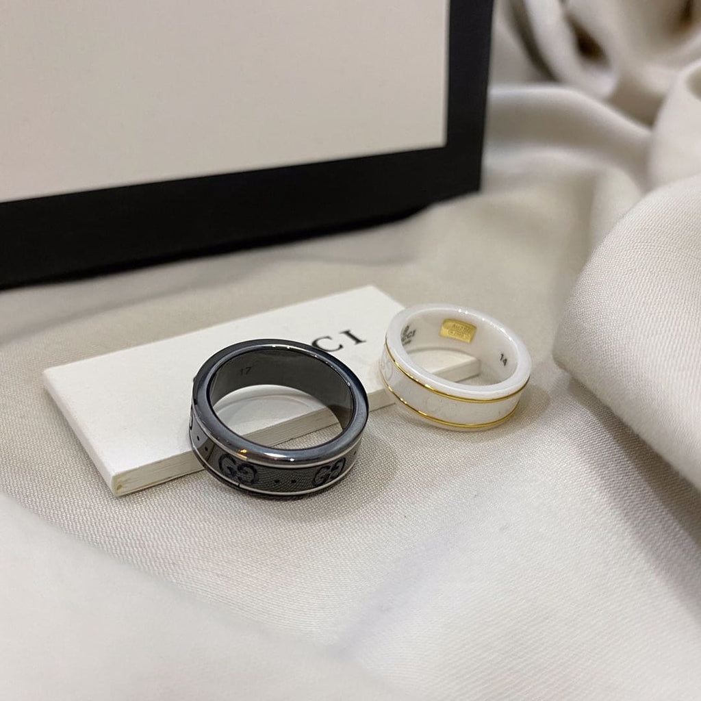 Gucci Double Icon White Zirconia 18K Gold Ring