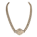 Chanel Rhinestone Star Chain 18K Gold Necklace