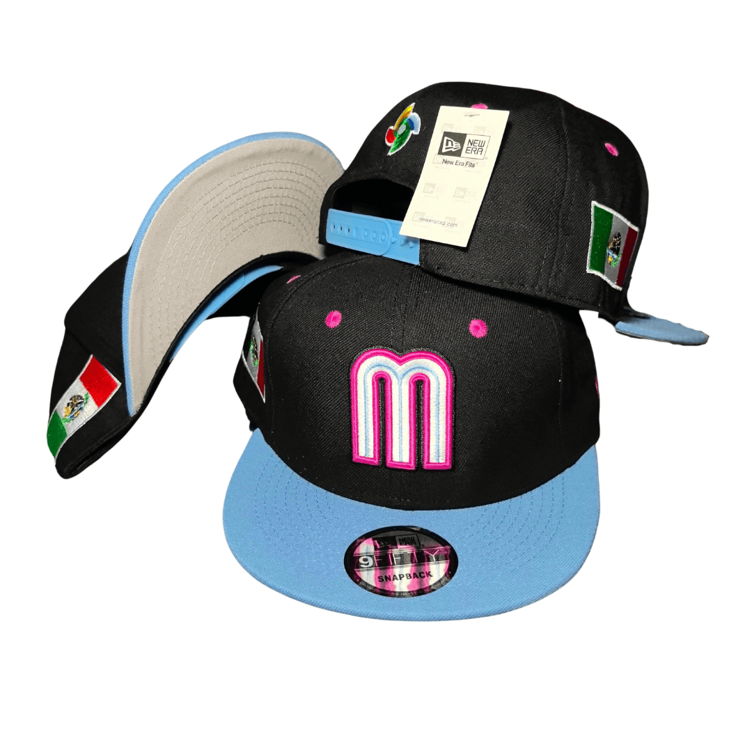 New Era 59Fifty Mexico World Baseball Classic Hat Black, Light blue – Snapback Cap