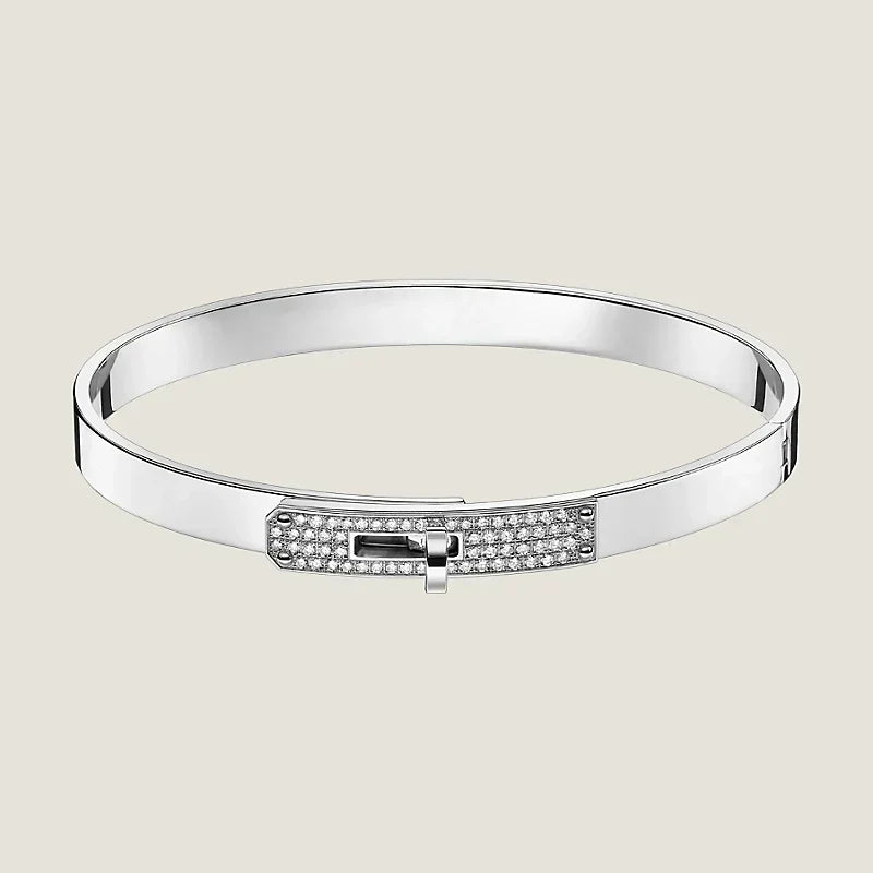 Hermes Kelly Small Model Diamond 18K Gold Bracelet
