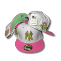 New York Yankees White with Neon Green and Pink Accents – Snapback Cap