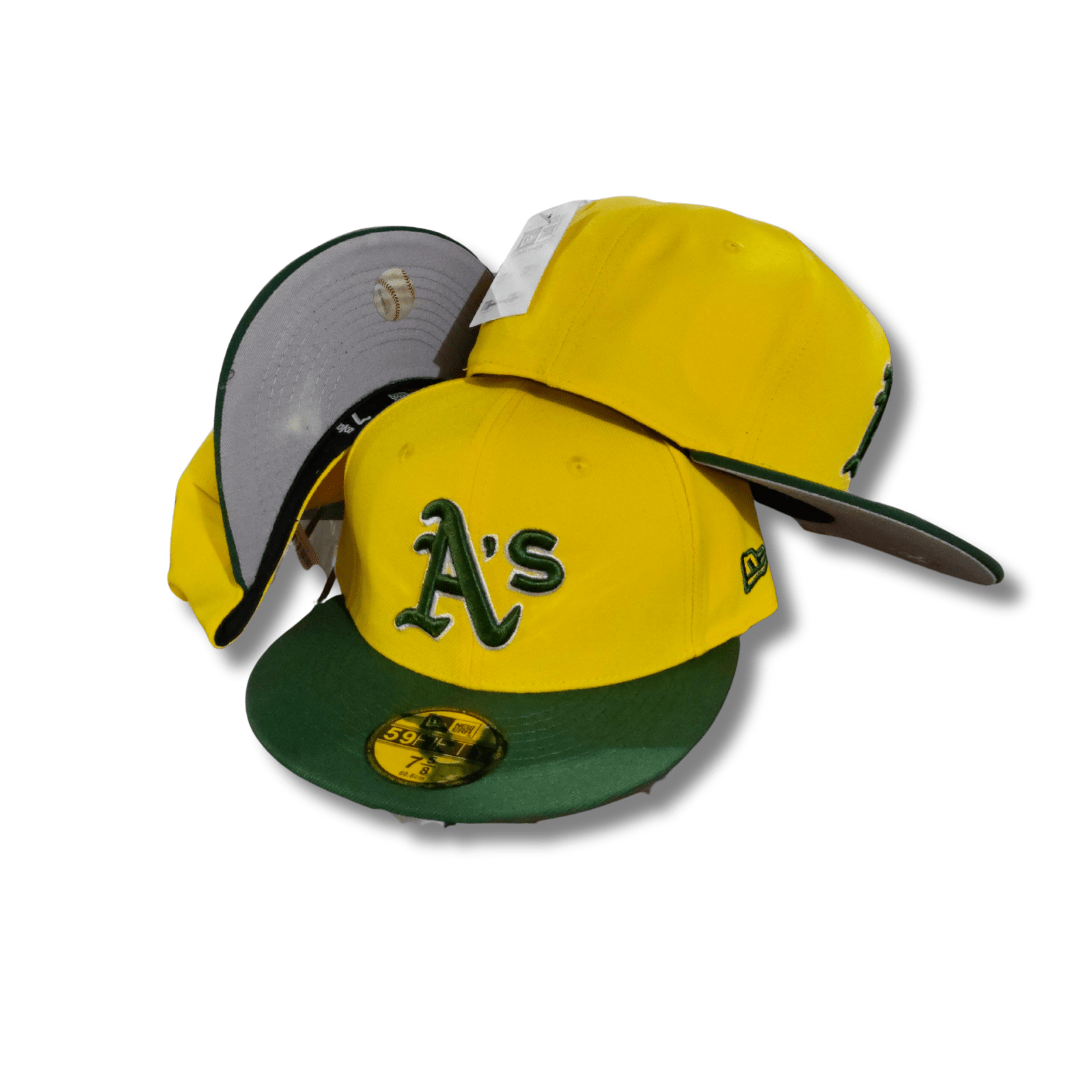 Oakland Athletics 59FIFTY with Green Visor Yellow – Fitted Cap