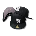 New York Yankees Black with Iconic NY Logo - Fitted Cap