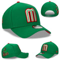 Green Snapback Cap with Embroidered Mexico Logo and Dragon Design