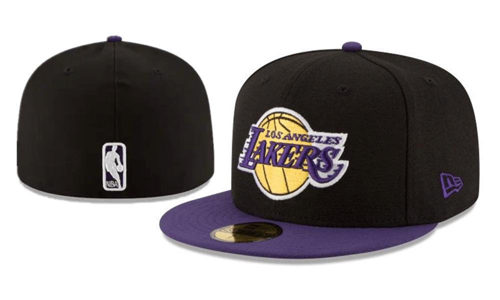 Los Angeles Lakers NBA Snapback Cap with Embroidered Logo and Purple Brim – Black