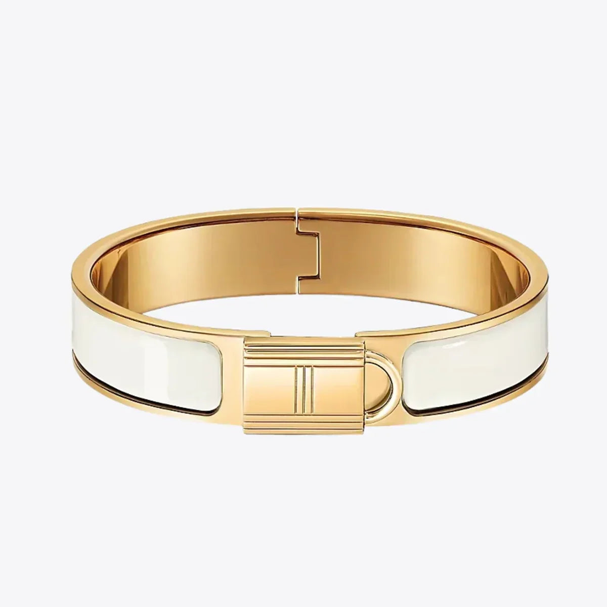 Hermes Clic Cadenas White 18K Gold Bracelet