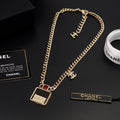 Chanel Red Bag Pendant 18K Gold Necklace