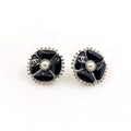 Chanel Black Pearl Clover 18K Gold Earrings