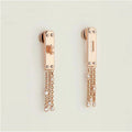 Hermes Diamond Kelly Gavroche 18K Gold Earrings