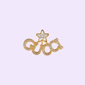 Gucci Double Script Star 18K Gold Earrings