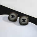 Chanel Black Square 18K Gold Earrings