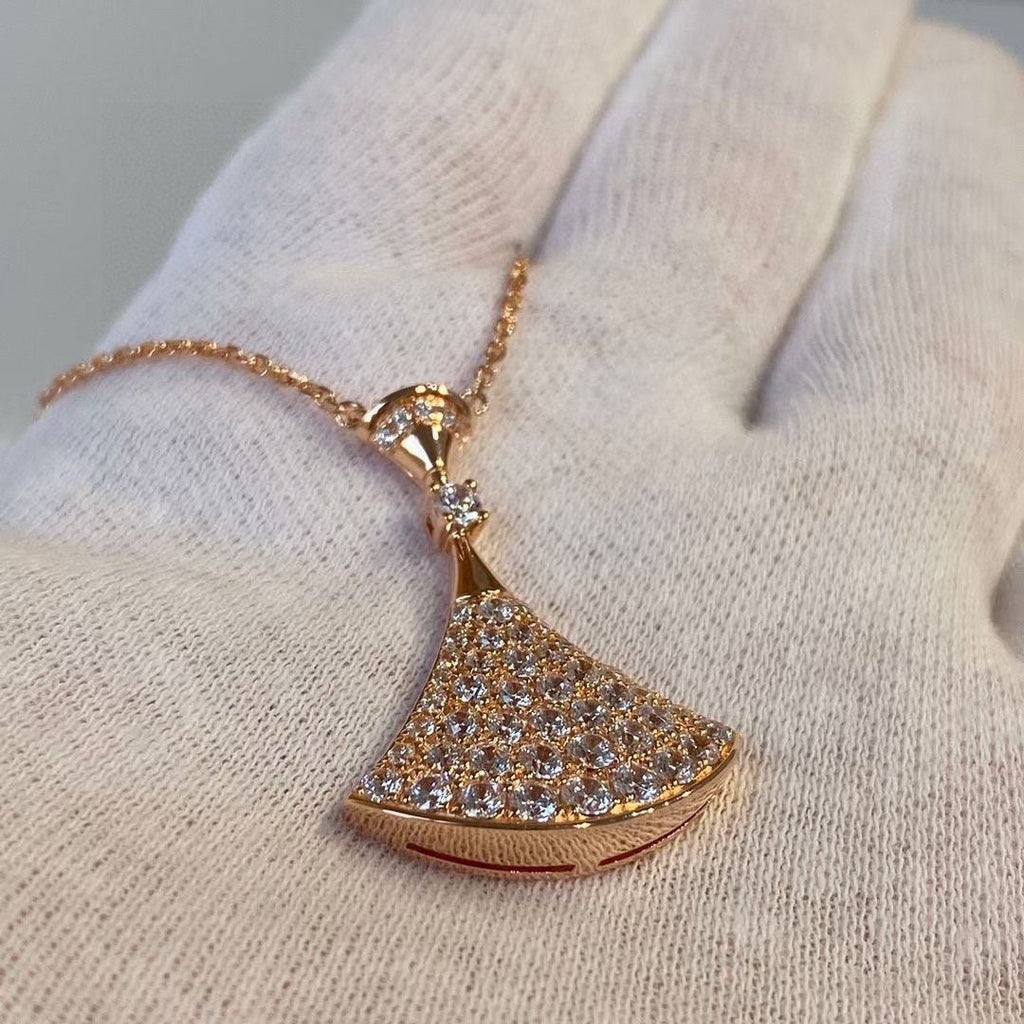 Bvlgari BVLGARI Dream Pave Diamond 18K Gold Necklace
