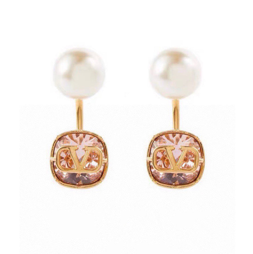 Valentino Crystal 18K Gold Earrings