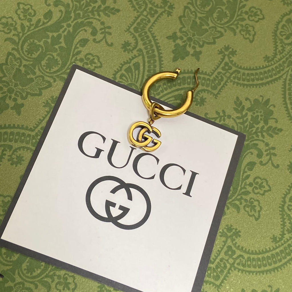 Gucci Double Hollow 18K Gold Earrings
