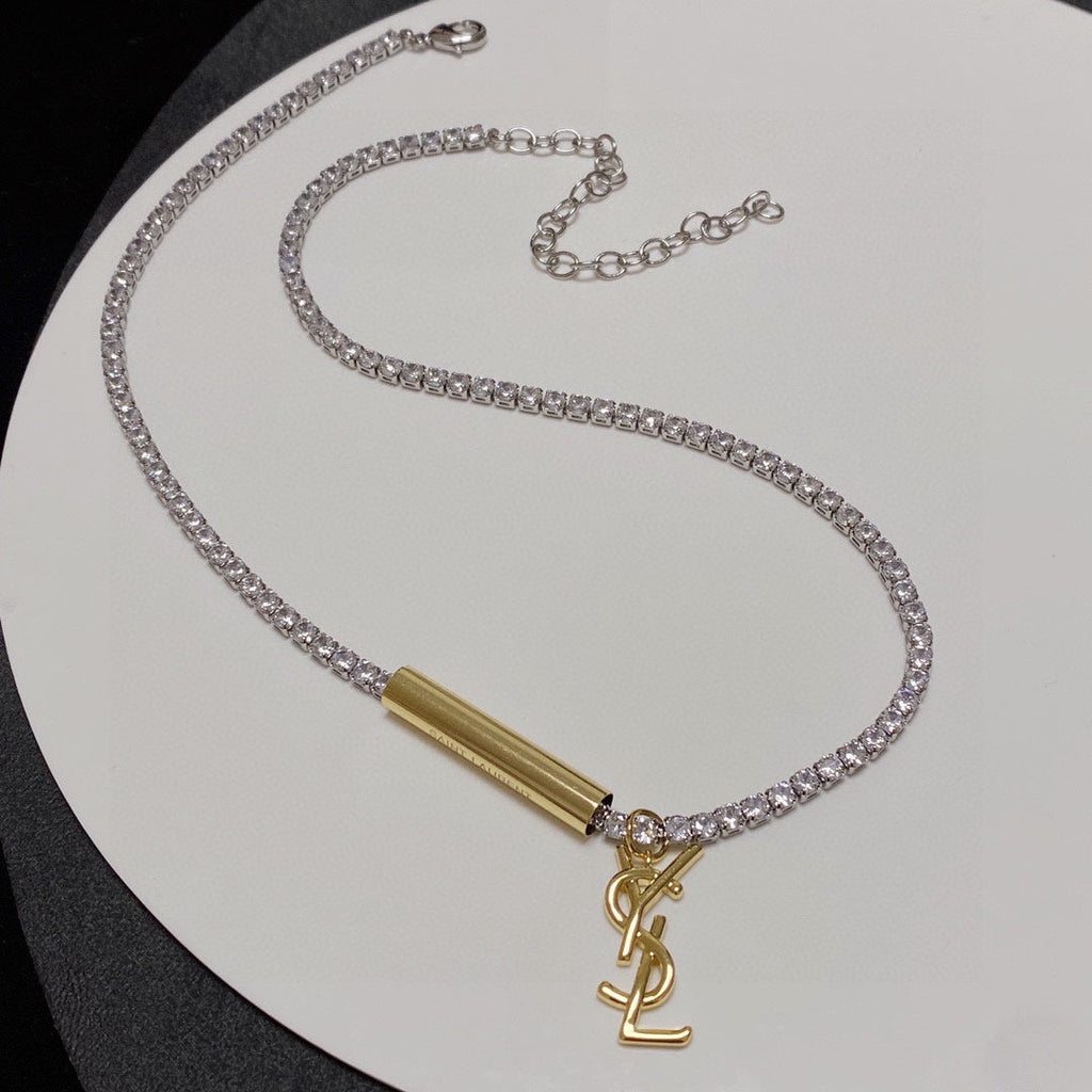 YSL Chain Diamond 18K Gold Necklace