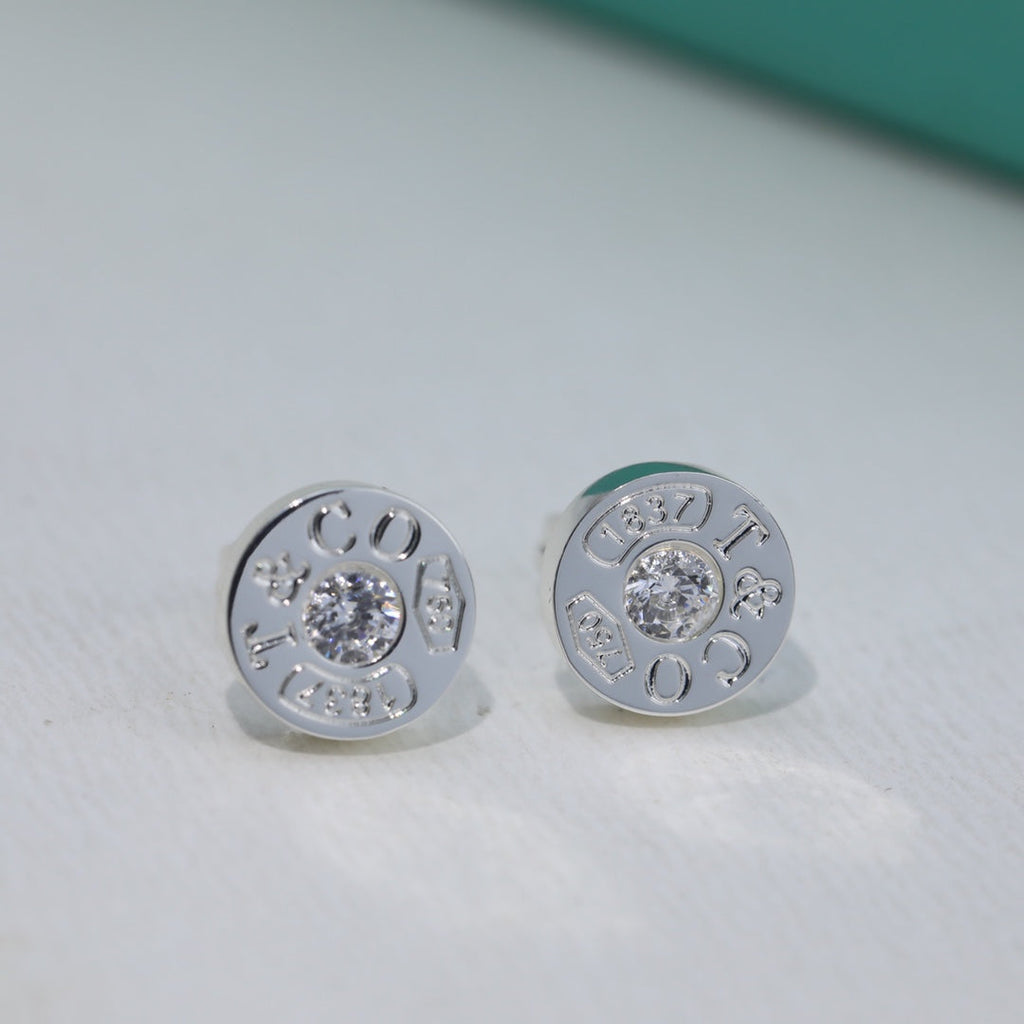Tiffany 1837 Diamond 18K Gold Earrings