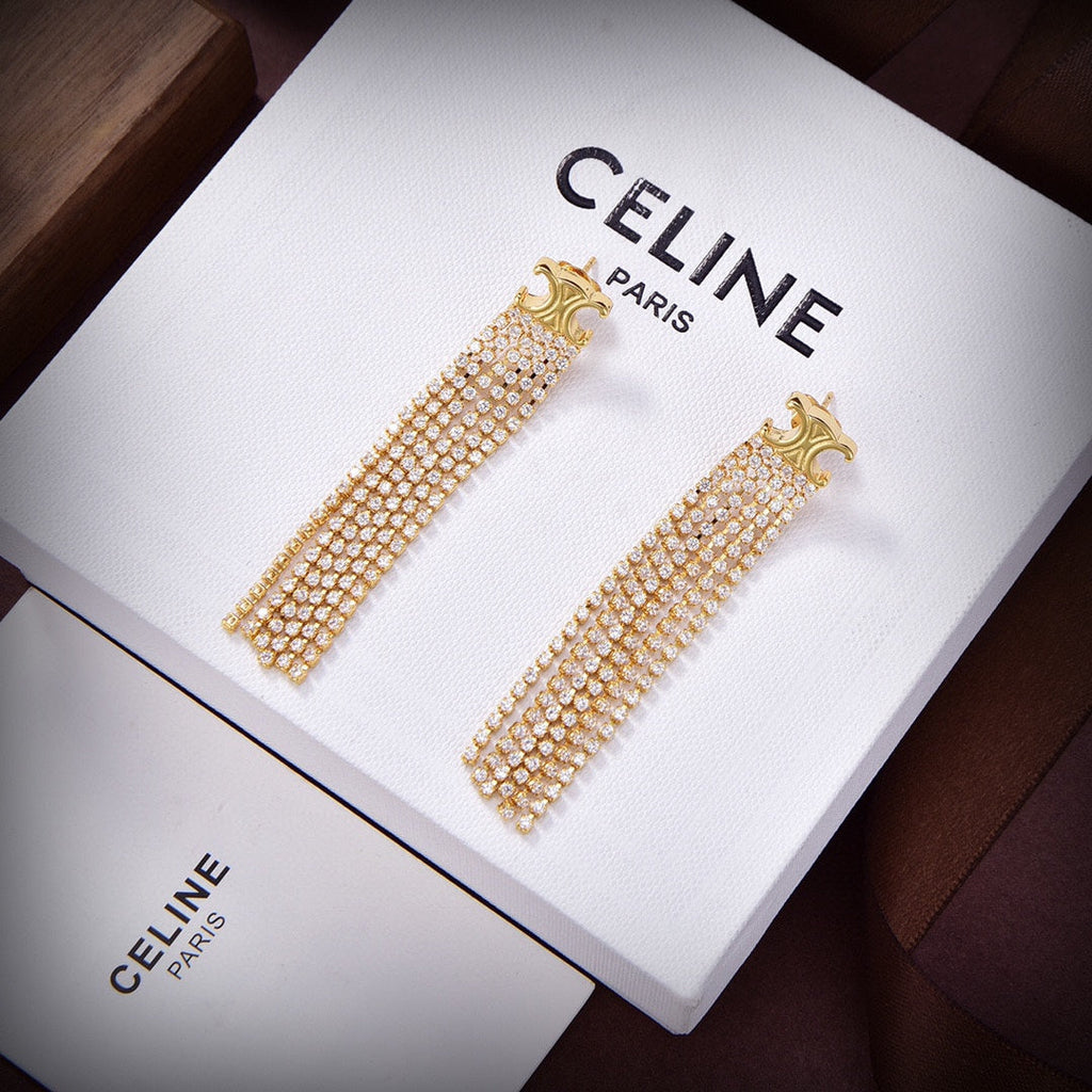 Celine Precious Tassels 18K Gold Earrings