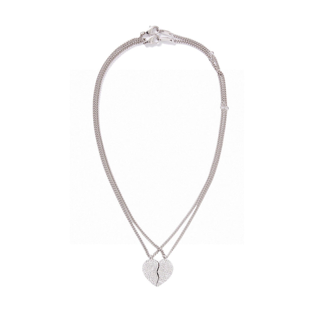 Balenciaga Lovelock Set Of Two Silver-tone Crystal 18K Gold Necklace