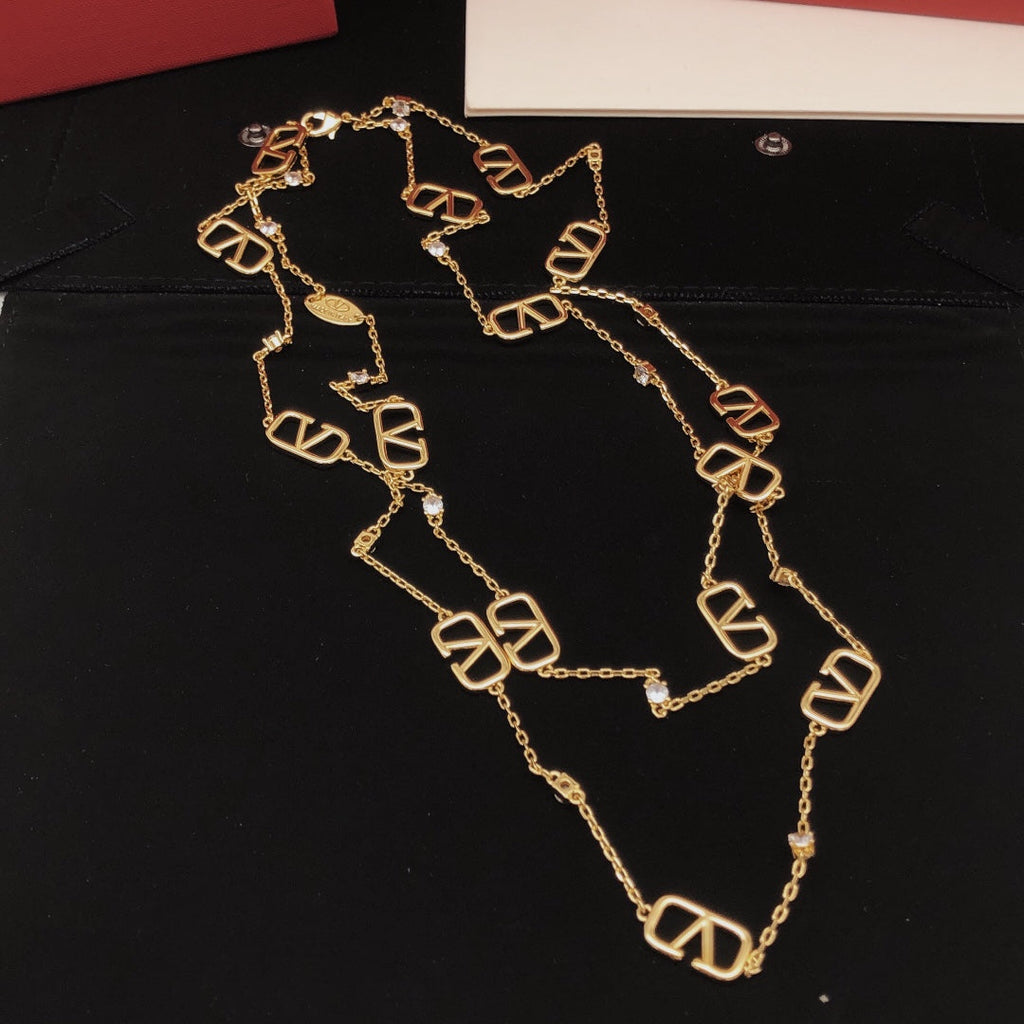 Valentino Long Diamonds 18K Gold Necklace